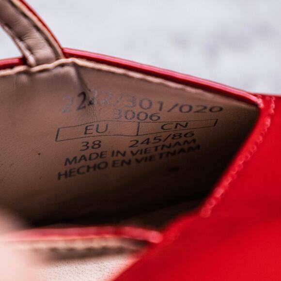 Zara Collection Red Faux Patent Leather Kitten Heels Buckle Womens EU 38 US 7 - Picture 15 of 15